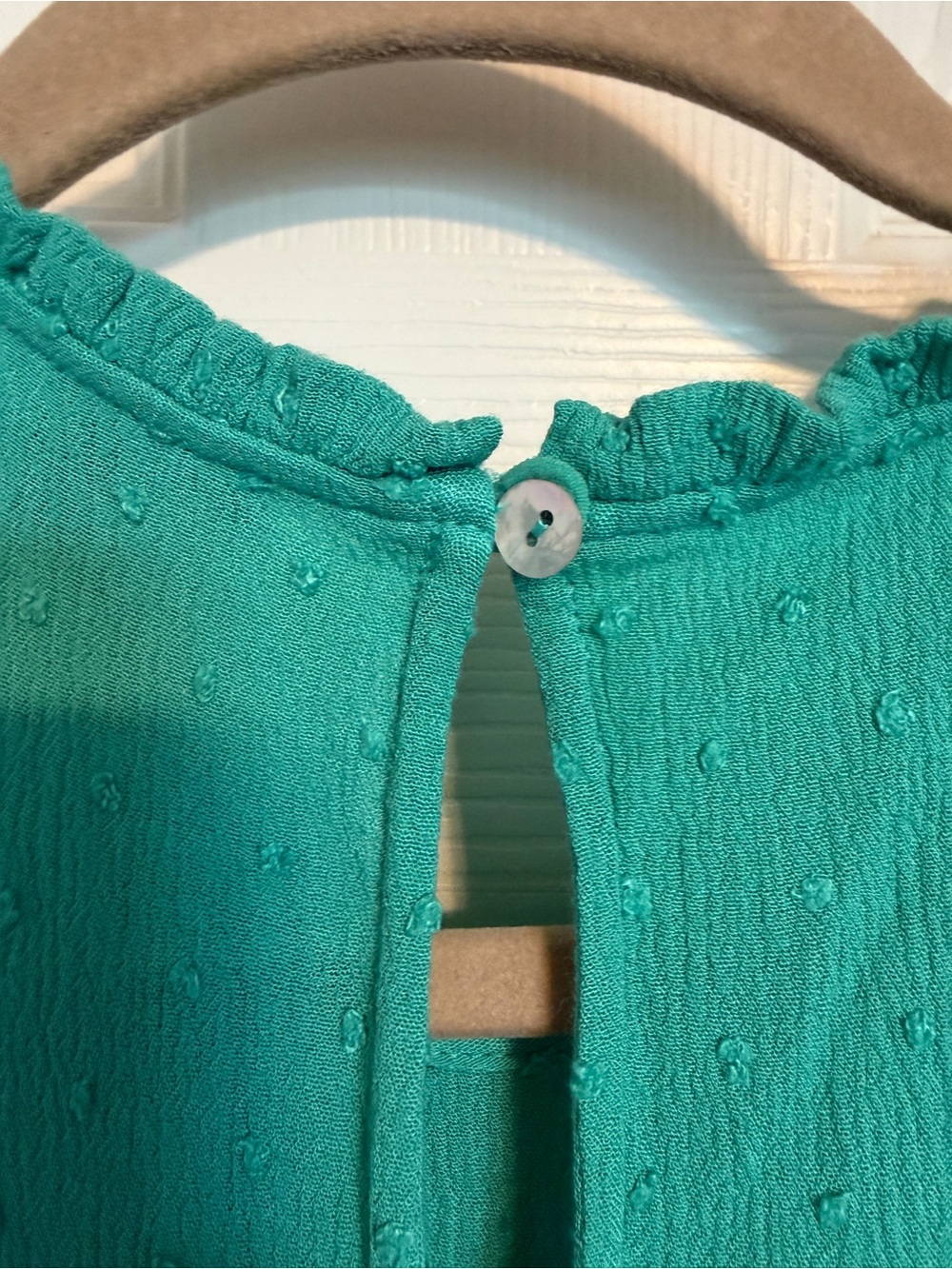 Staccato Teal Ruffle Neck Short Sleeve Dress - Picture 3 of 4